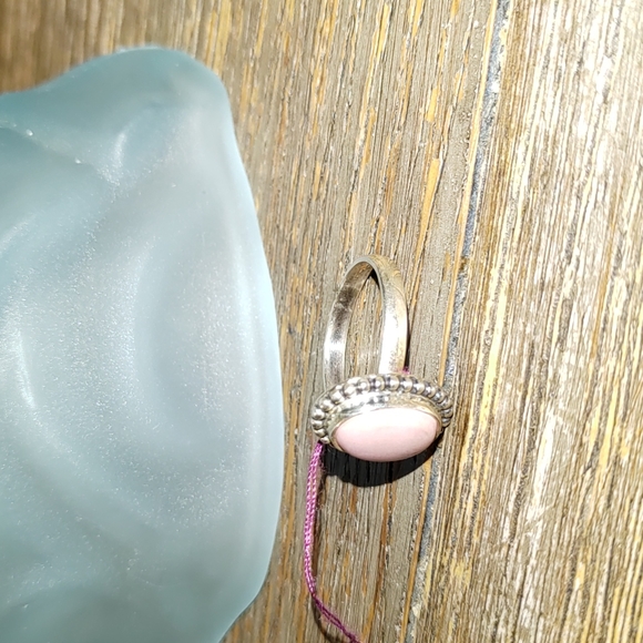 New Sterling silver Pink Peruvian Opal Ring Size 7.5 - Picture 3 of 7